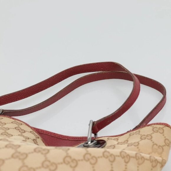 GUCCI GG Canvas Tote Bag Beige Silver 120836 Auth SW830 - Picture 9 of 16